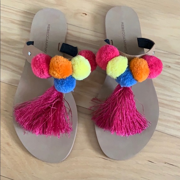 Rebecca Minkoff pompom tassel sandals - Picture 1 of 4